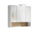 Badezimmerspiegelschrank >Liguria< in Weiß / Evoke Eiche Dekor - 80x72x21cm (BxHxT)