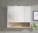 Badezimmerspiegelschrank >Liguria< in Weiß / Evoke Eiche Dekor - 80x72x21cm (BxHxT)