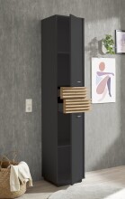 Badezimmer-Set >Liguria< (4-tlg.) in Anthrazit / Evoke Eiche Dekor - 220x191x40cm (BxHxT)