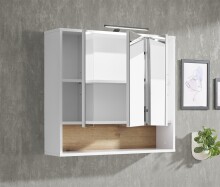 Badezimmer-Set >Liguria< (4-tlg.) in Weiß / Evoke Eiche Dekor - 220x191x40 (BxHxT)