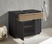 Badezimmer-Set >Liguria< (2-tlg.) in Anthrazit / Evoke Eiche Dekor - 80x191x40 (BxHxT)