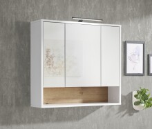 Badezimmer-Set >Liguria< (2-tlg.) in Weiß / Evoke Eiche Dekor - 80x191x40 (BxHxT)