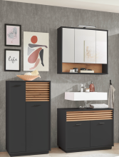 Badezimmer-Set >Liguria< (3-tlg.) in Anthrazit /...