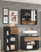 Badezimmer-Set >Liguria< (3-tlg.) in Anthrazit / Evoke Eiche Dekor - 160x191x40 (BxHxT)