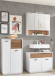 Badezimmer-Set >Liguria< (3-tlg.) in Weiß / Evoke Eiche Dekor - 160x191x40 (BxHxT)