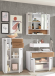 Badezimmer-Set >Liguria< (3-tlg.) in Weiß / Evoke Eiche Dekor - 160x191x40 (BxHxT)