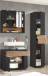 Badezimmer-Set >Liguria< (3-tlg.) in Anthrazit / Evoke Eiche Dekor - 140x191x40 (BxHxT)