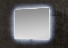 LED-Lichtspiegel >Mirror< in weiß / spiegel - 80x65x3 (BxHxT)