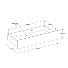 Stauraumbett >Escale 4< in Eiche Nachbildung - 217x99x236cm (BxHxT)