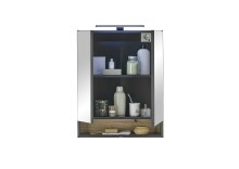 Badezimmer-Set >Denver< (4-tlg.) in schwarz / Evoke Eiche Dekor - 200x195x35 (BxHxT)