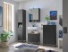 Badezimmer-Set >Denver< (4-tlg.) in schwarz / Evoke Eiche Dekor - 200x195x35 (BxHxT)