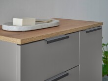 Badezimmer-Set >Denver< (2-tlg.) in grau matt / Evoke Eiche Dekor - 60x195x35 (BxHxT)