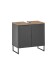Badezimmer-Set >Denver< (2-tlg.) in schwarz / Evoke Eiche Dekor - 60x195x35 (BxHxT)