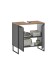 Badezimmer-Set >Denver< (2-tlg.) in schwarz / Evoke Eiche Dekor - 60x195x35 (BxHxT)