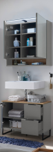 Badezimmer-Set >Denver< (2-tlg.) in grau matt /...