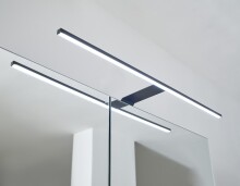 Badezimmer-Set >Denver< (2-tlg.) in schwarz / Evoke Eiche Dekor - 80x195x35 (BxHxT)