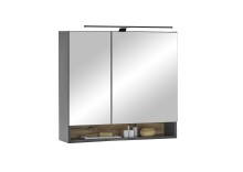 Badezimmer-Set >Denver< (2-tlg.) in schwarz / Evoke Eiche Dekor - 80x195x35 (BxHxT)