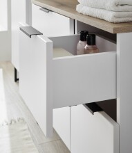 Badezimmer-Set >Denver< (2-tlg.) in weiß / Evoke Eiche Dekor - 80x195x35 (BxHxT)