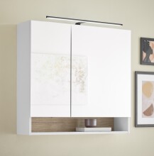 Badezimmer-Set >Denver< (2-tlg.) in weiß / Evoke Eiche Dekor - 80x195x35 (BxHxT)