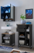 Badezimmer-Set >Denver< (3-tlg.) in schwarz / Evoke Eiche Dekor - 140x195x35 (BxHxT)
