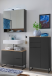 Badezimmer-Set >Denver< (3-tlg.) in schwarz matt / Evoke Eiche Dekor - 160x195x35 (BxHxT)