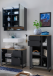 Badezimmer-Set >Denver< (3-tlg.) in schwarz matt / Evoke Eiche Dekor - 160x195x35 (BxHxT)