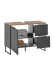 Badezimmer-Set >Denver< (3-tlg.) in schwarz matt / Evoke Eiche Dekor - 160x195x35 (BxHxT)