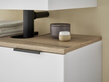 Badezimmer-Set >Denver< (3-tlg.) in weiß matt / Evoke Eiche Dekor - 160x195x35 (BxHxT)