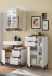 Badezimmer-Set >Denver< (3-tlg.) in weiß matt / Evoke Eiche Dekor - 160x195x35 (BxHxT)