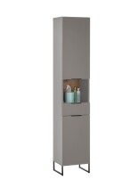 Badezimmer-Set >Denver< (3-tlg.) in grau matt / Evoke Eiche Dekor - 120x195x35 (BxHxT)
