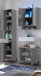 Badezimmer-Set >Denver< (3-tlg.) in grau matt / Evoke Eiche Dekor - 120x195x35 (BxHxT)