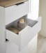Badezimmer-Set >Denver< (3-tlg.) in weiß matt / Evoke Eiche Dekor - 120x195x35 (BxHxT)