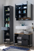 Badezimmer-Set >Denver< (3-tlg.) in schwarz matt /...