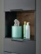 Badezimmer-Set >Denver< (3-tlg.) in schwarz matt / Evoke Eiche Dekor - 140x195x35 (BxHxT)