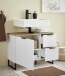 Badezimmer-Set >Denver< (3-tlg.) in weiß matt / Evoke Eiche Dekor - 140x195x35 (BxHxT)