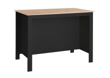 Kochinsel >Sugar< 4 Fächer, Schwarz / Artisan Eiche Dekor - 124x90x75 (BxHxT)
