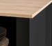 Kochinsel >Sugar< 4 Fächer, Schwarz / Artisan Eiche Dekor - 124x90x75 (BxHxT)