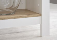Kochinsel >Sugar< 4 Fächer, Weiß / Artisan Eiche Dekor - 124x90x75 (BxHxT)