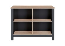 Kochinsel >Sugar< 4 Fächer, Anthrazit / Artisan Eiche Dekor - 124x90x75 (BxHxT)