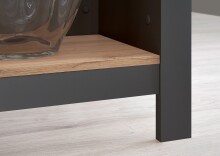 Kochinsel >Sugar< 4 Fächer, Anthrazit / Artisan Eiche Dekor - 124x90x75 (BxHxT)
