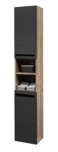 Badezimmer-Set >Vista< (4-tlg.) in Viking Oak / Schwarz - 170x190x31 (BxHxT)