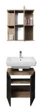 Badezimmer-Set >Vista< (2-tlg.) in Viking Oak / Schwarz - 60x190x31 (BxHxT)
