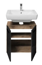 Badezimmer-Set >Vista< (2-tlg.) in Viking Oak / Schwarz - 65x190x31 (BxHxT)