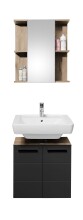 Badezimmer-Set >Vista< (3-tlg.) in Viking Oak / Schwarz - 115x190x31 (BxHxT)