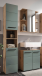 Badezimmer-Set >Vista< (3-tlg.) in Viking Oak / Schilfgrün - 115x190x31 (BxHxT)