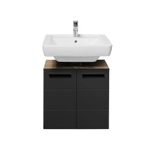 Badezimmer-Set >Vista< (3-tlg.) in Viking Oak / Schwarz - 120x190x31 (BxHxT)