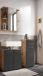 Badezimmer-Set >Vista< (3-tlg.) in Viking Oak / Schwarz - 115x190x31 (BxHxT)