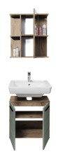 Badezimmer-Set >Vista< (4-tlg.) in Viking Oak / Schilfgrün - 115x190x31 (BxHxT)
