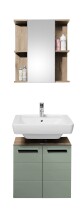 Badezimmer-Set >Vista< (4-tlg.) in Viking Oak / Schilfgrün - 115x190x31 (BxHxT)