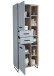 Hochschrank >Tunis< 2 Türen, 2 Schübe, grau matt / sonoma eiche - 65x185x38cm (BxHxT)